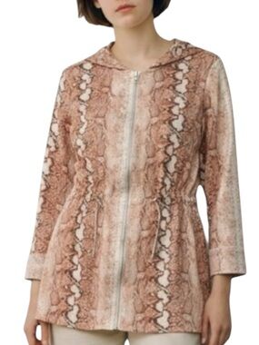 LYSSE Snake Print Long Jacket in Python Orange Size XL — NWT